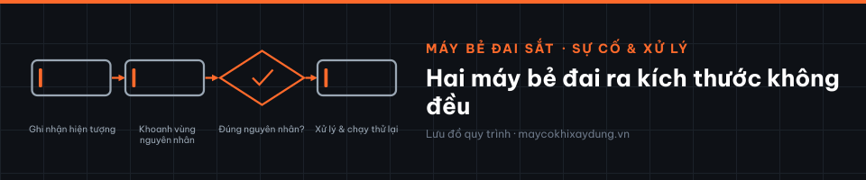 Hai máy bẻ đai ra kích thước không đều