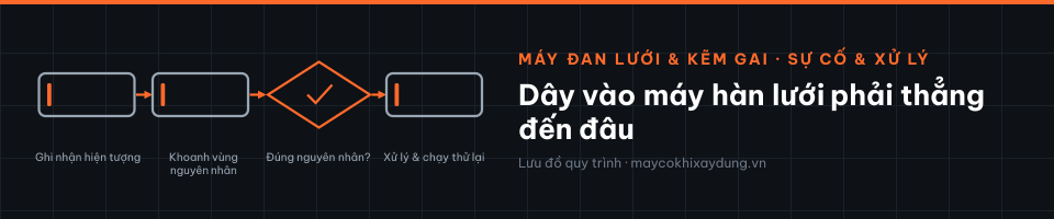 Dây vào máy hàn lưới phải thẳng đến đâu