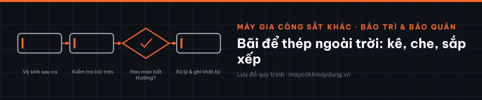 Bãi để thép ngoài trời: kê, che, sắp xếp