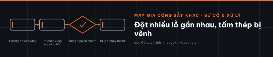 Đột nhiều lỗ gần nhau, tấm thép bị vênh